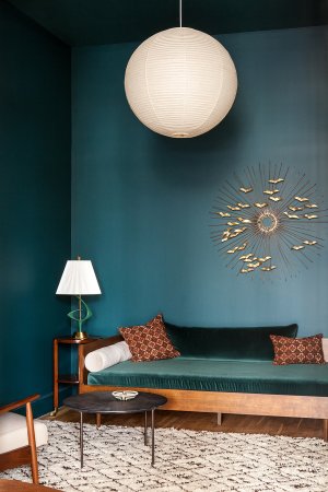 moody blue lounge room