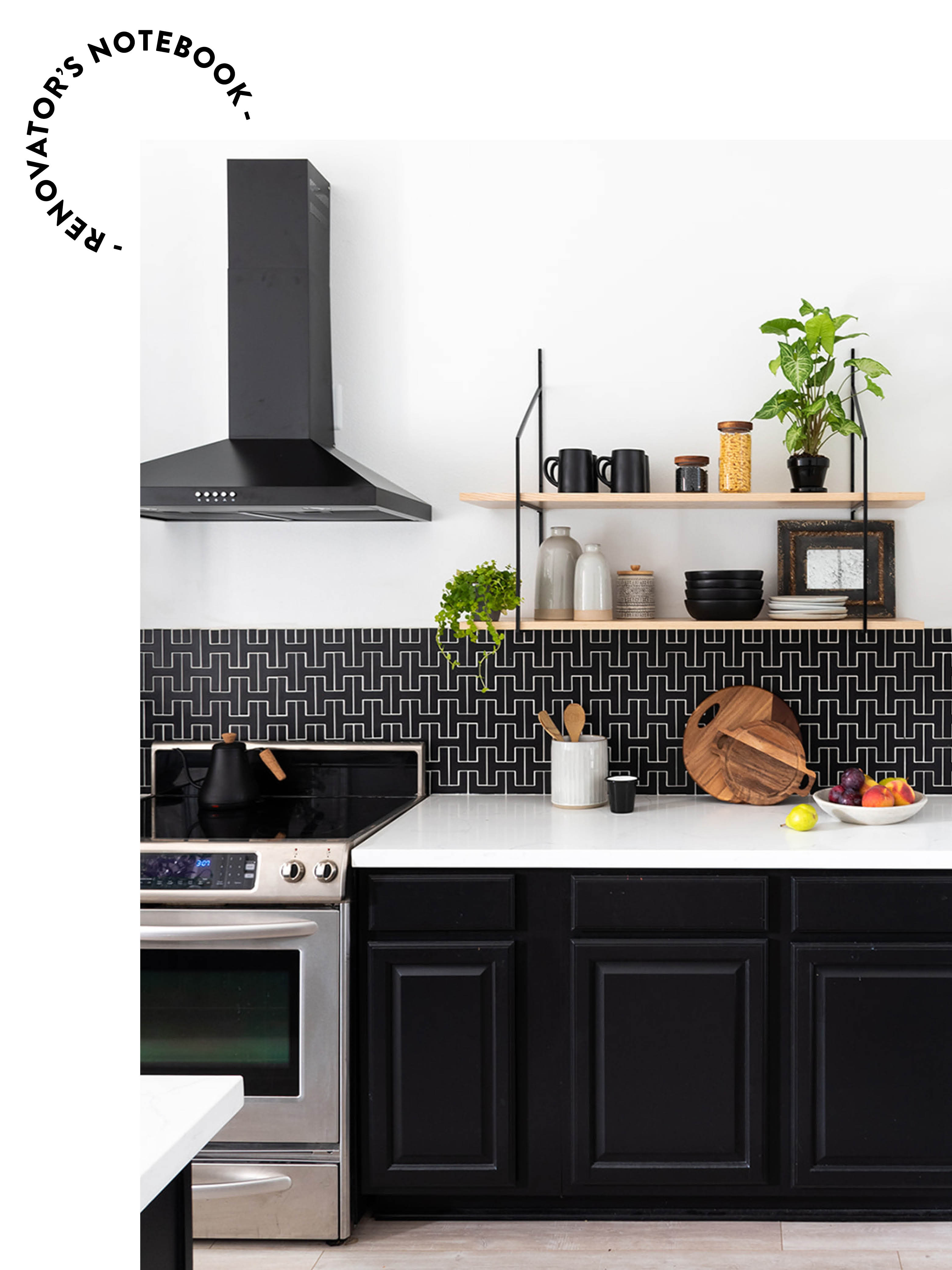 black and white kitchen