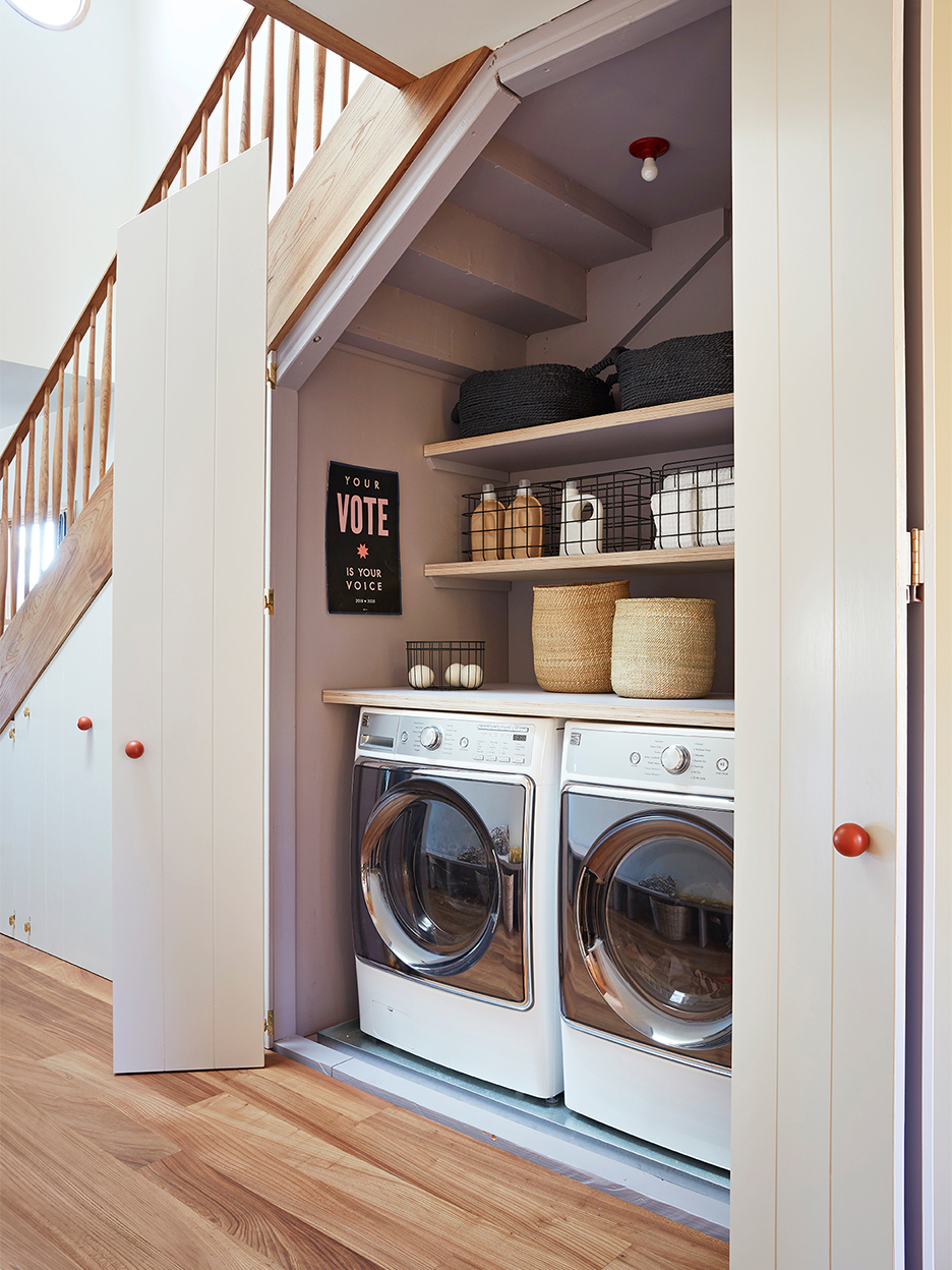 laundry machines in closet