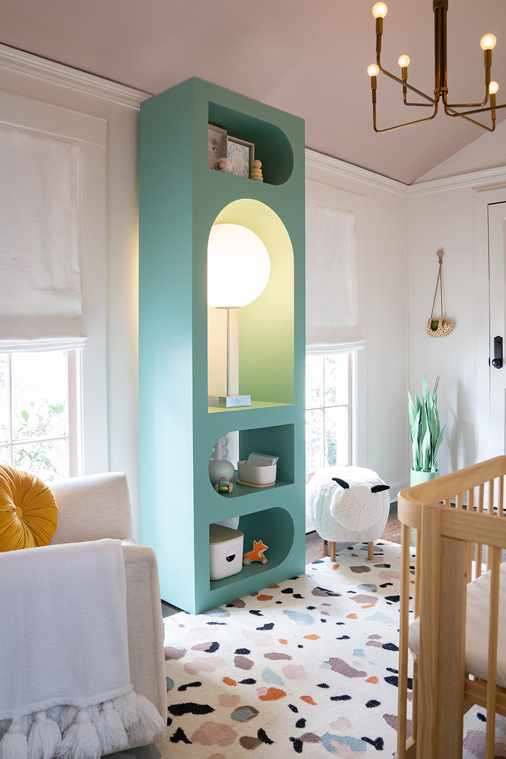 nursery with terrazzo style rug