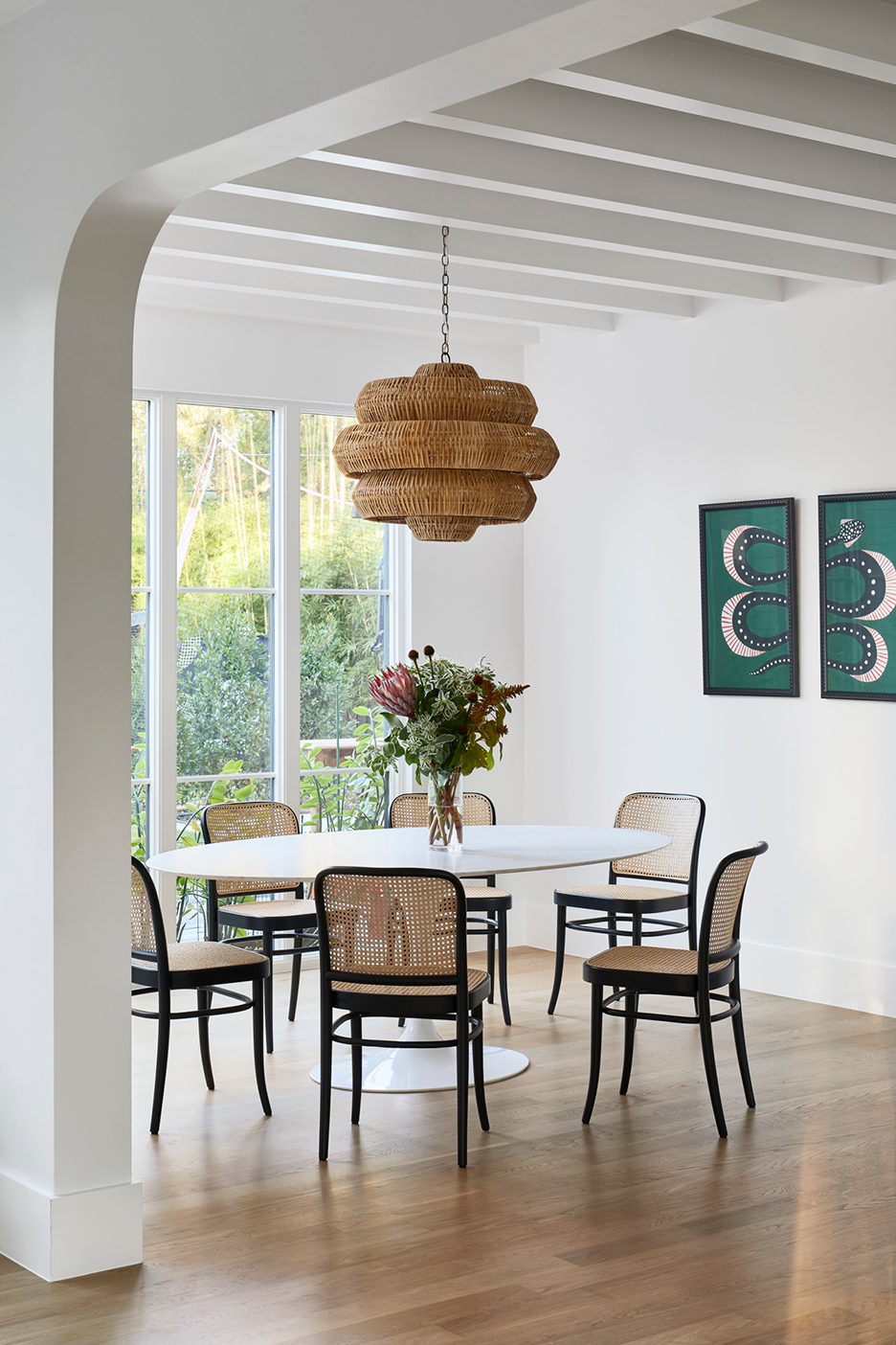 sun lit dining room