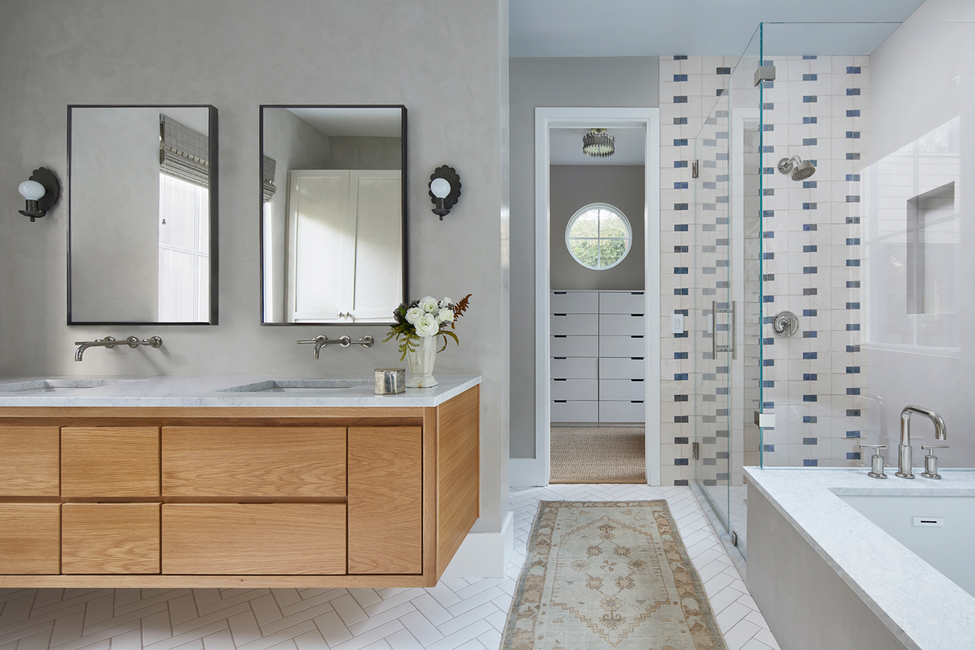 gray plaster bathroom