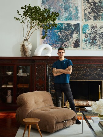 Christian Siriano in a living room