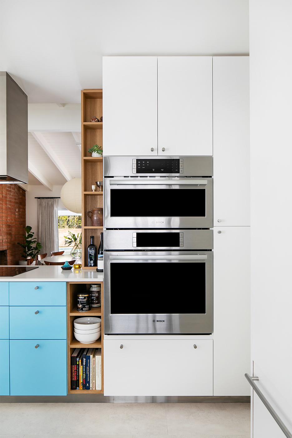 blue and white modern flat cabinets