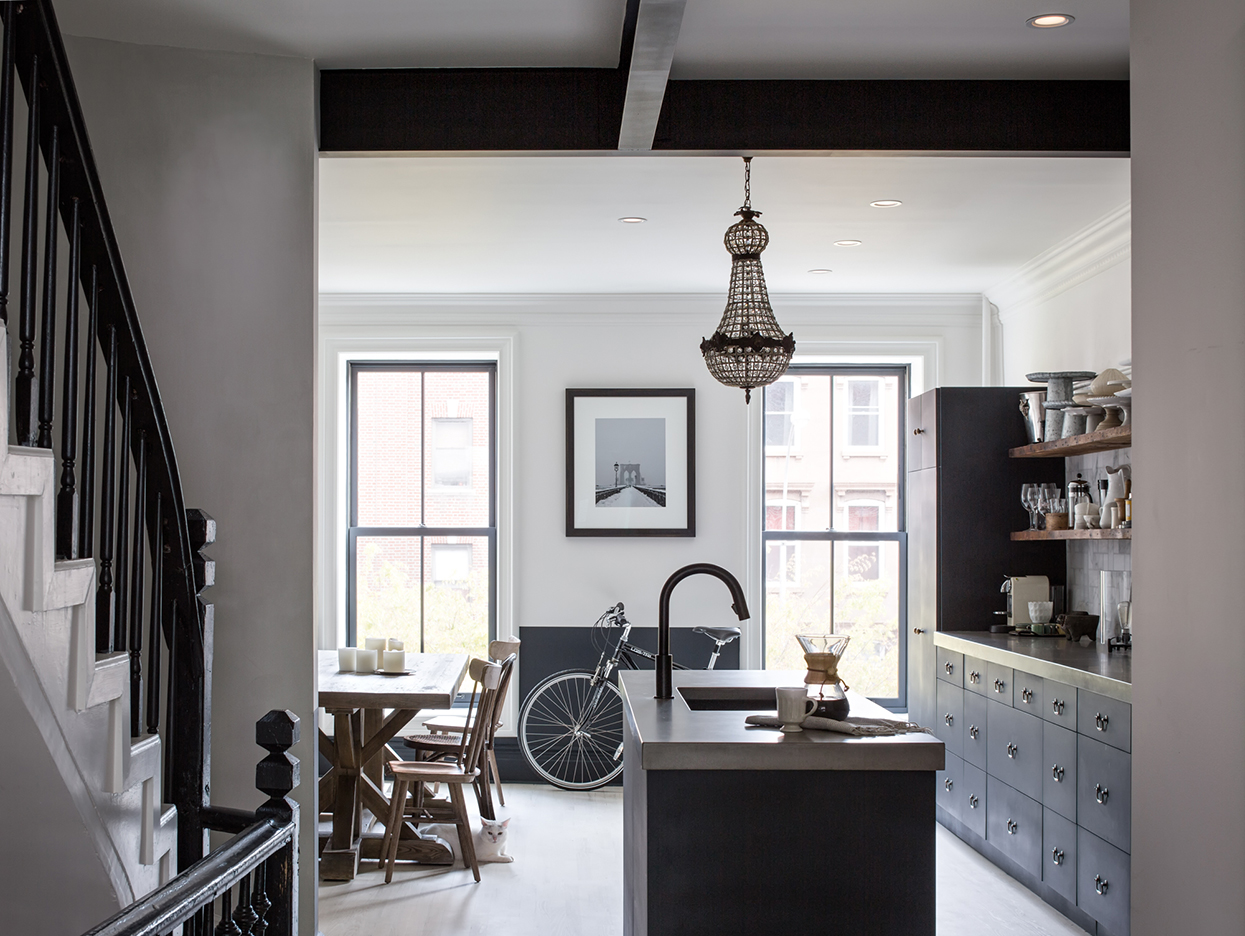 industrial kitchen in a brownstone