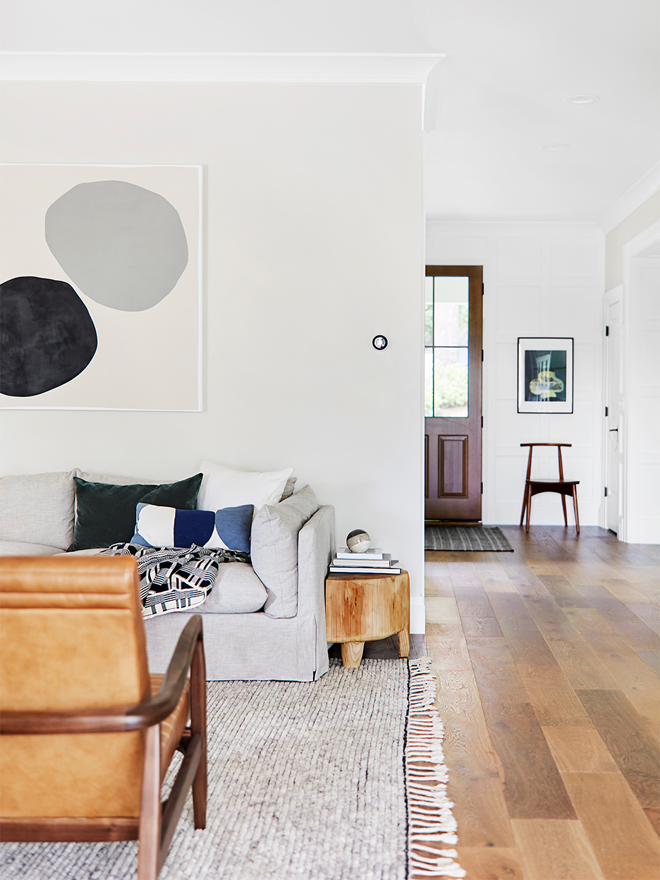 modern living room with wood floors