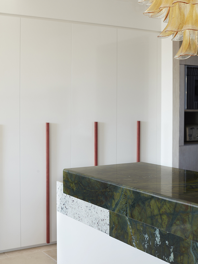 green marble counter