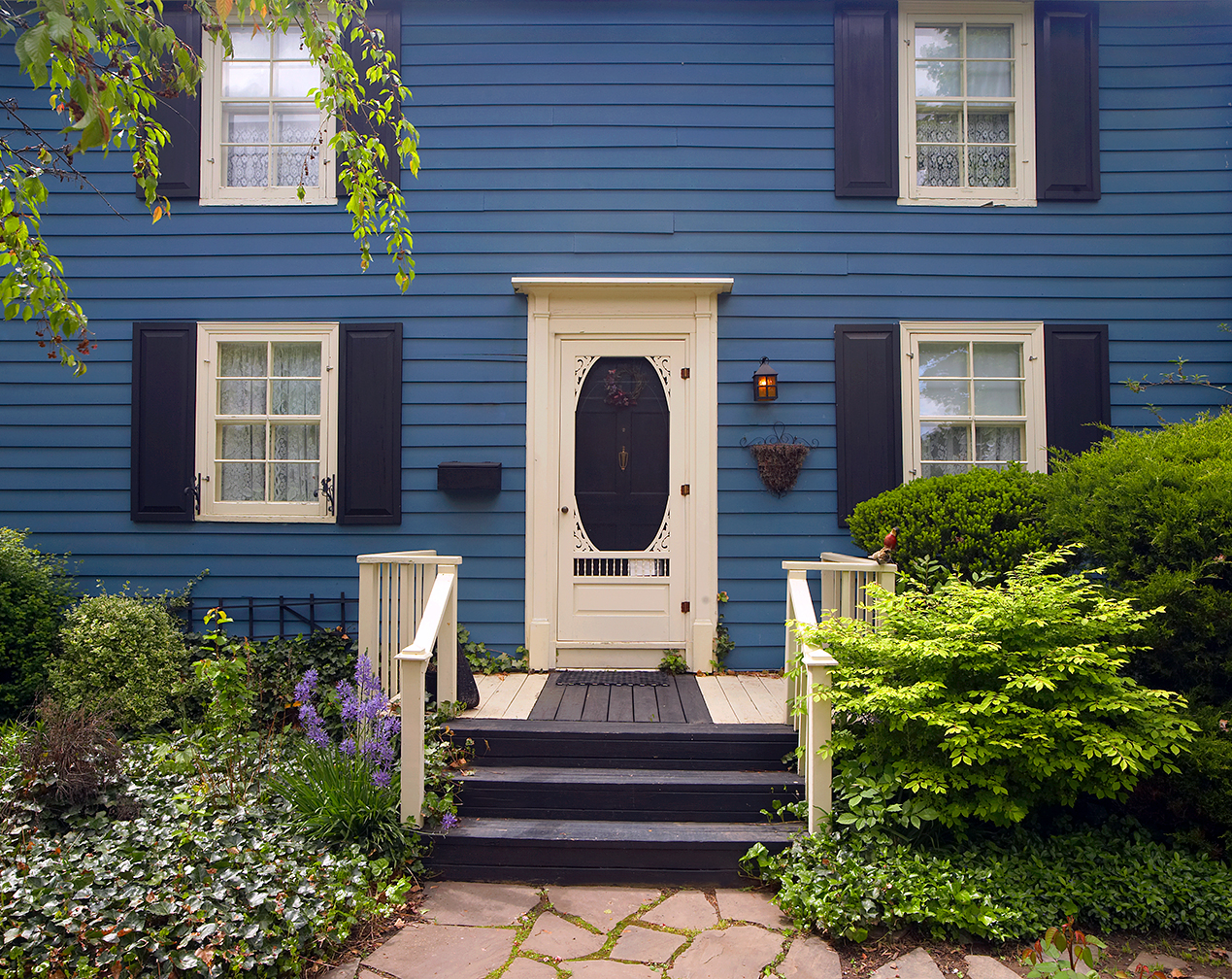 a blue house