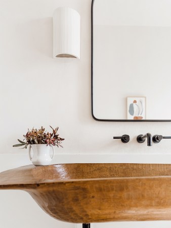 rustic wood sink