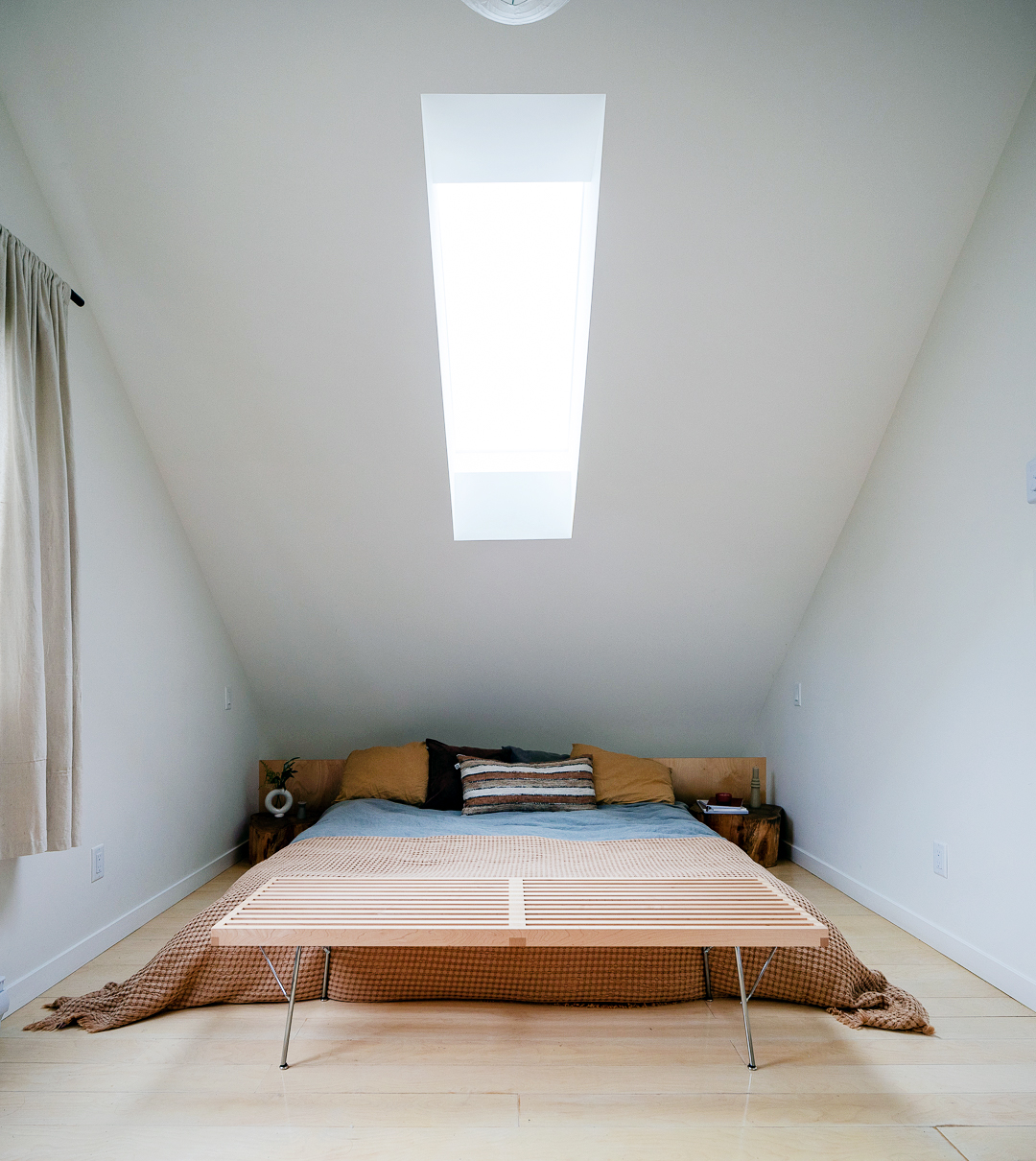 bedroom with skylight