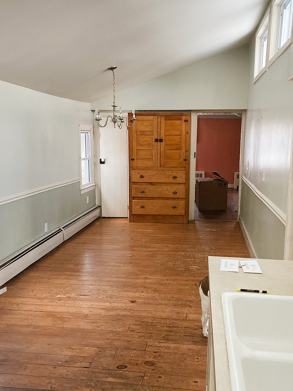 empty wood kitchen