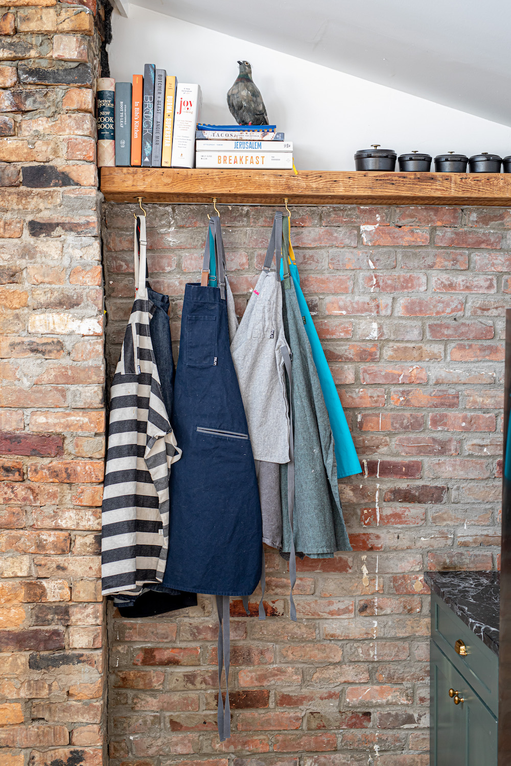 aprons on a rack