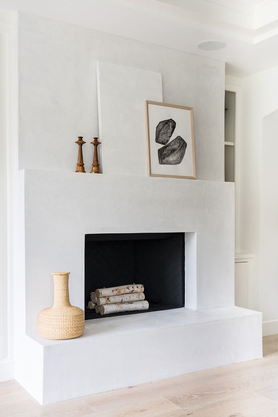 stone fireplace