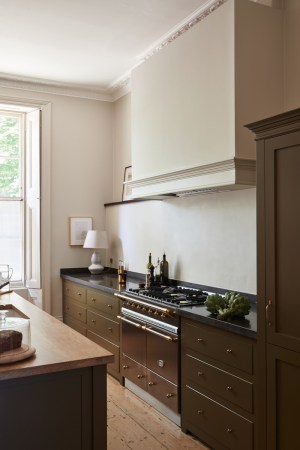 brown green kitchen cabinets