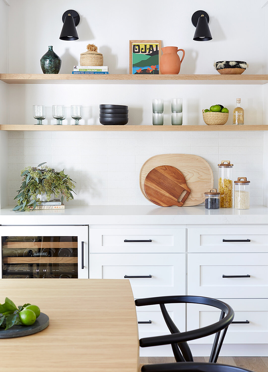 white lower cabinets