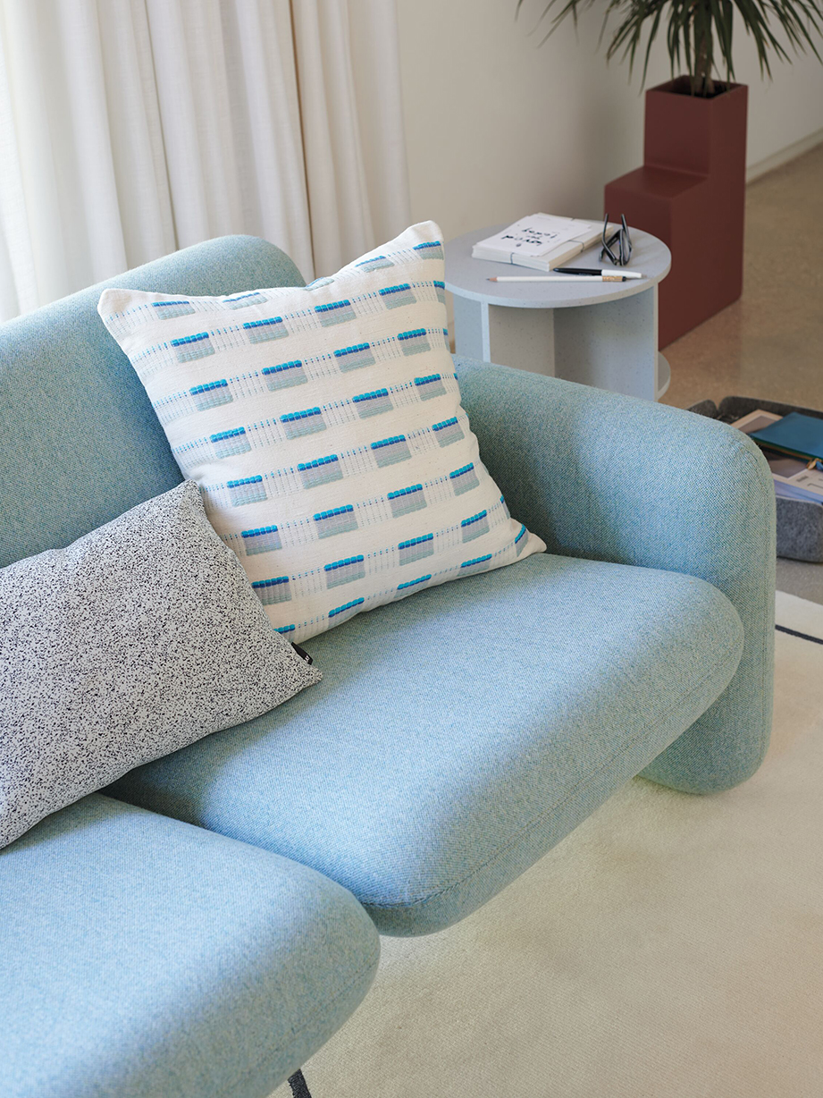 light blue sofa