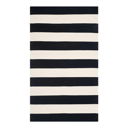  Seavish Black and White Outdoor Rug