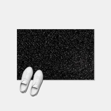  RECTANGLE FLOOR MAT IN SPECKLED BLACK