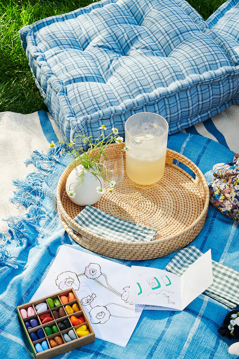 blue picnic blanket