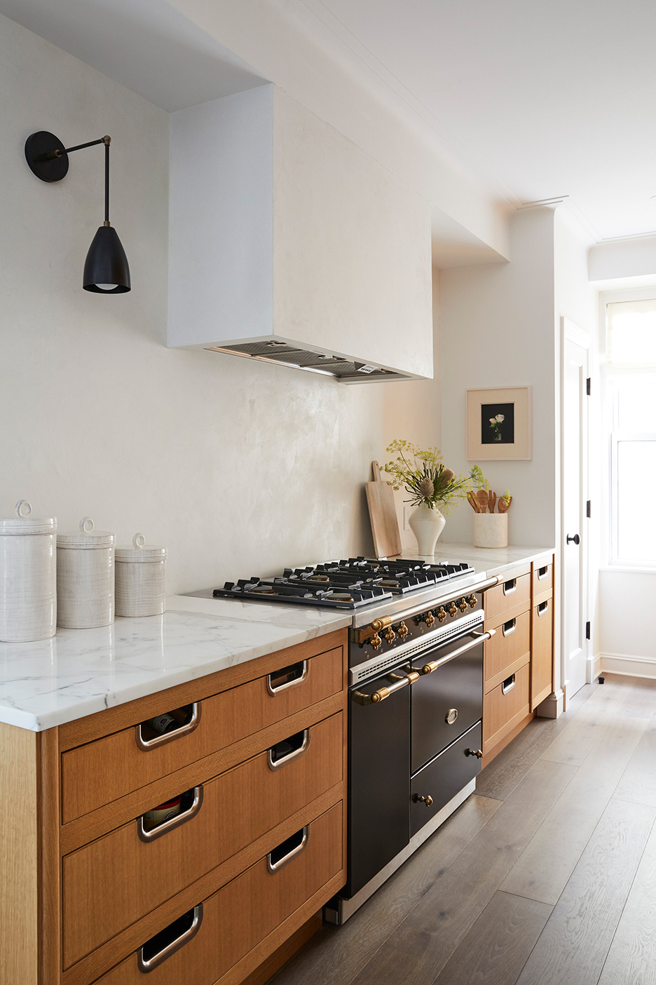 wood and plaster kitchen