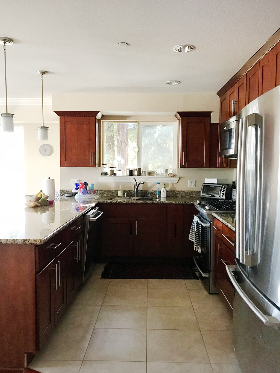 dated cherry wood kitchen