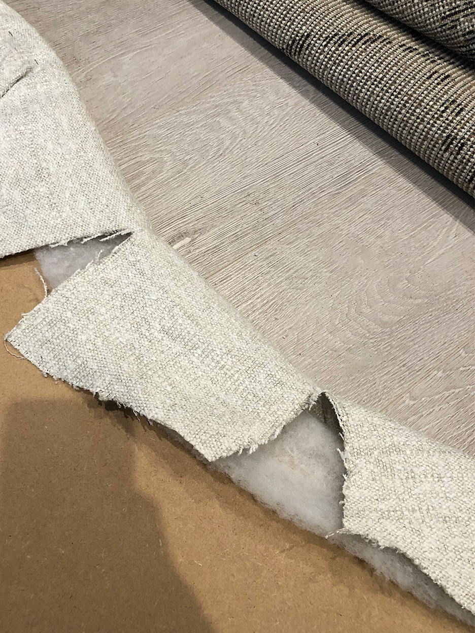 upholstery fabric with cut edges