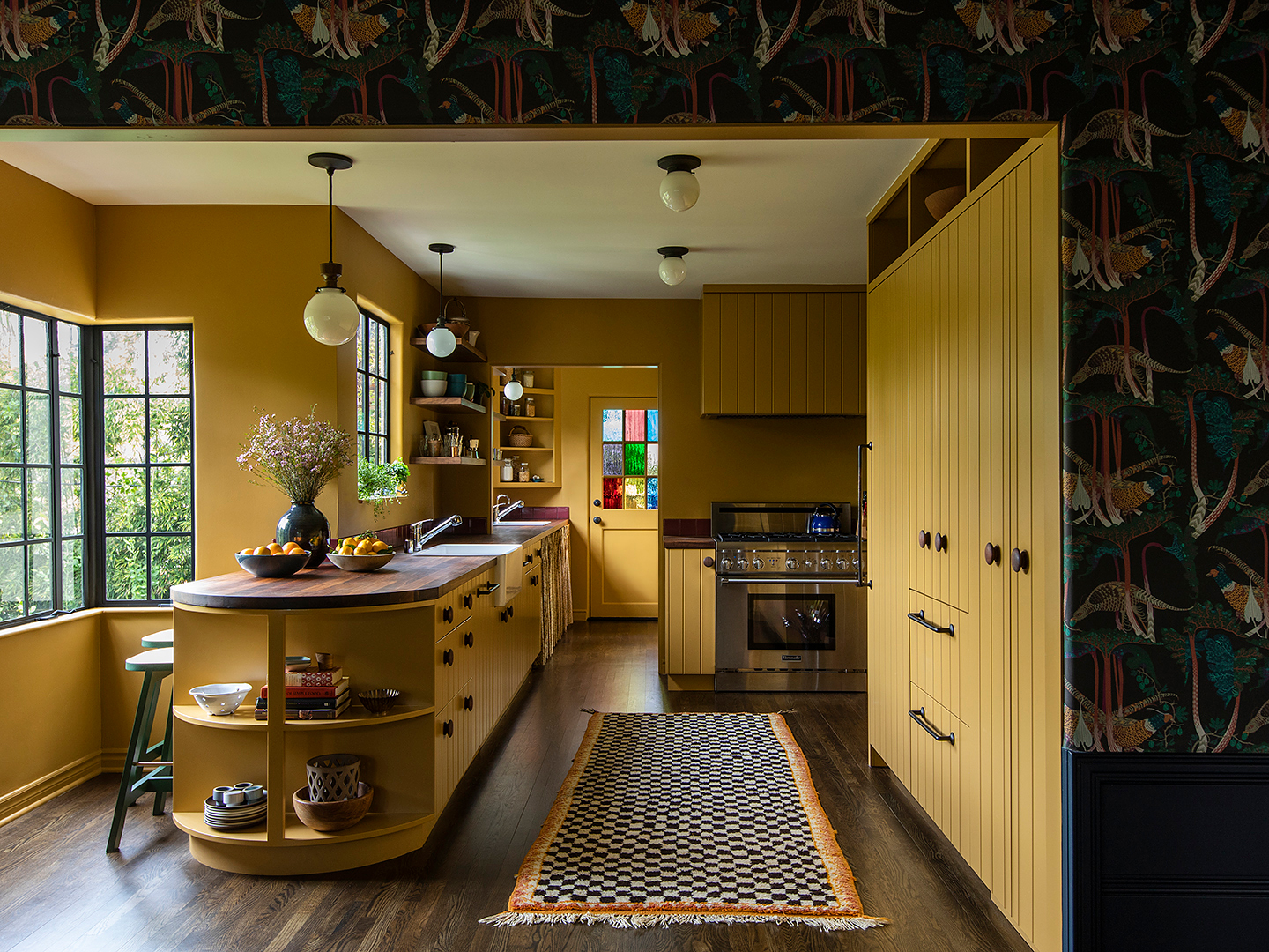 dark yellow kitchen