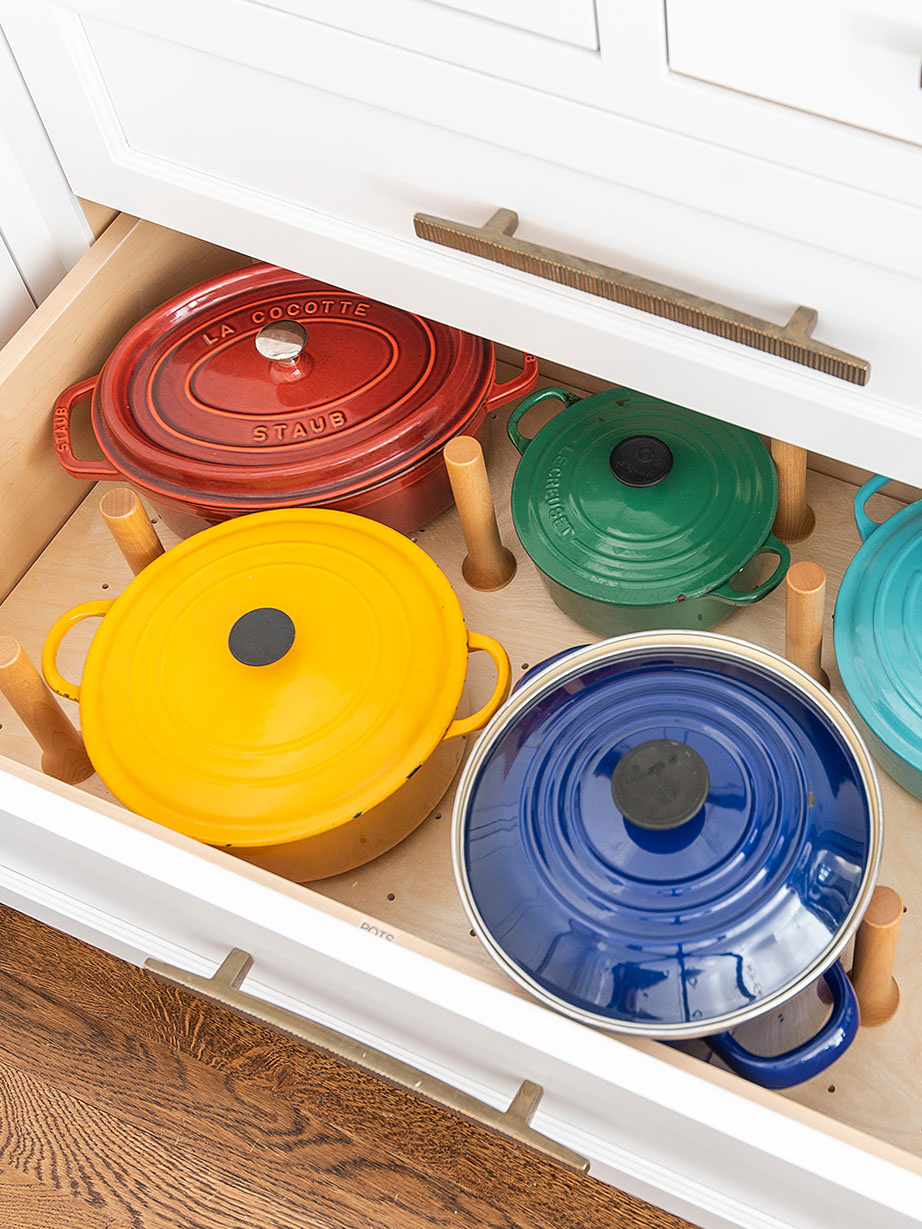 pots in a drawer