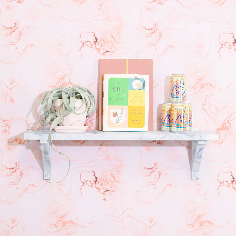 Pink Wallpaper Shelf