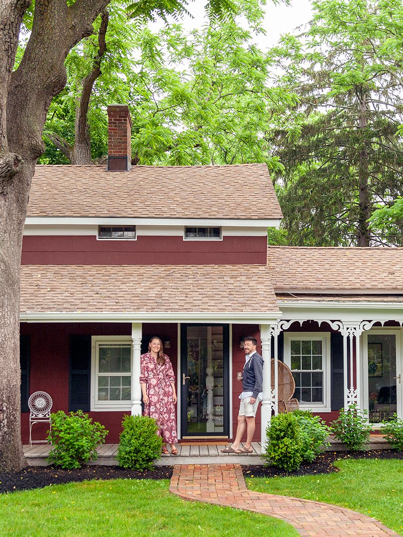 tiny red farmhouse