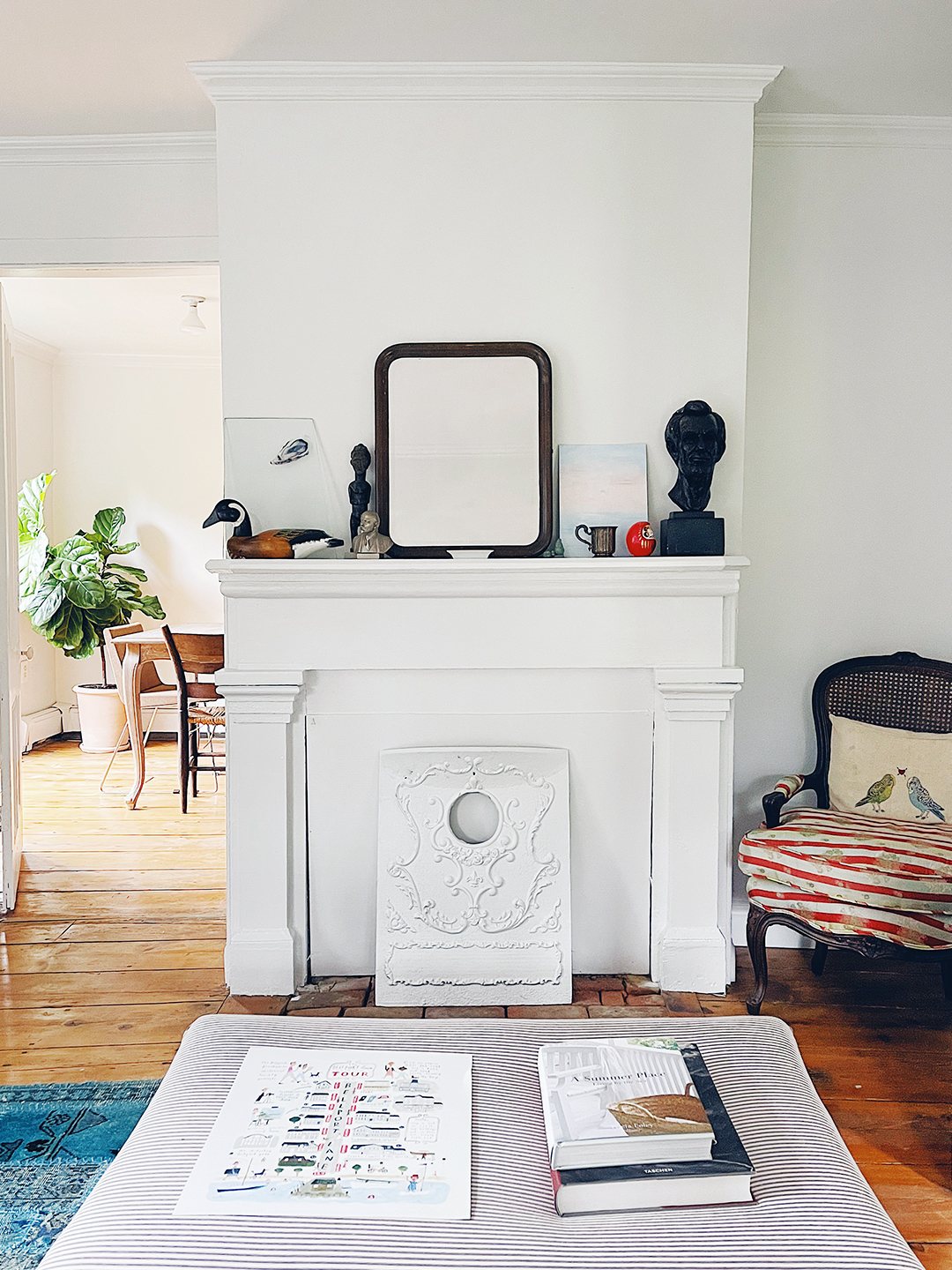 white fireplace