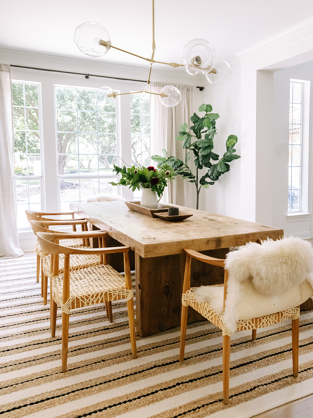 Dining table and chairs