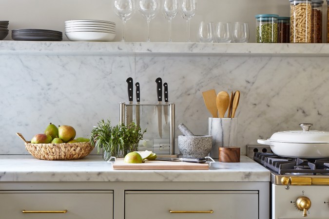 gray kitchen counter