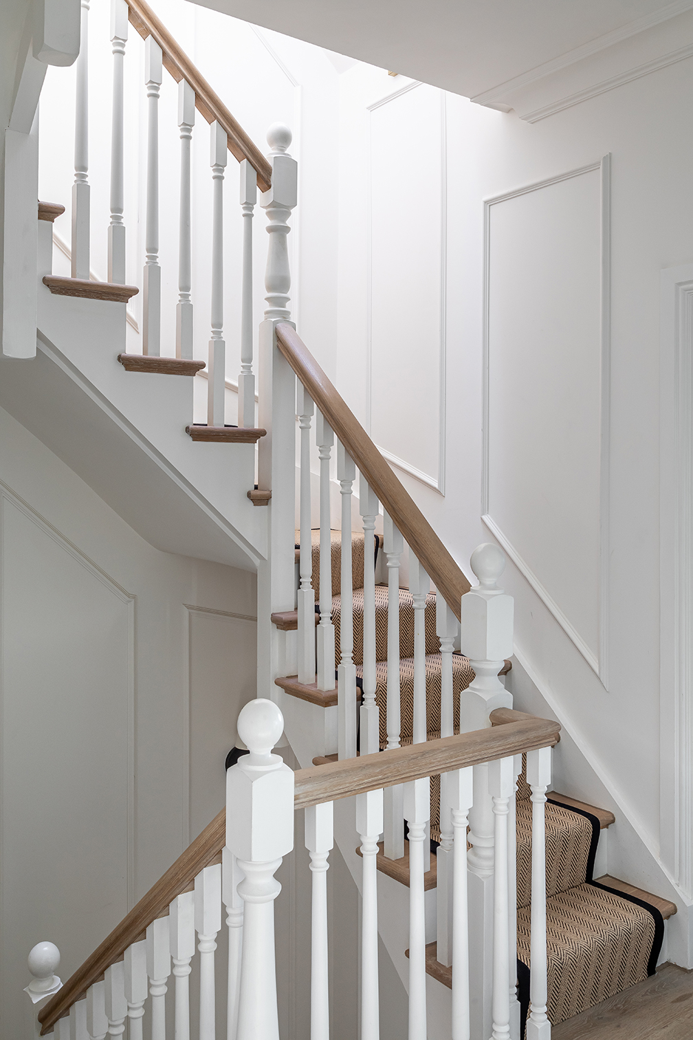 white traditional staircase