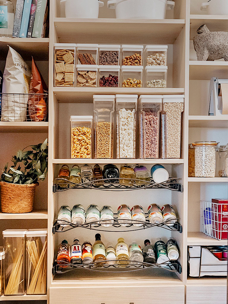 spices laid out in pantry