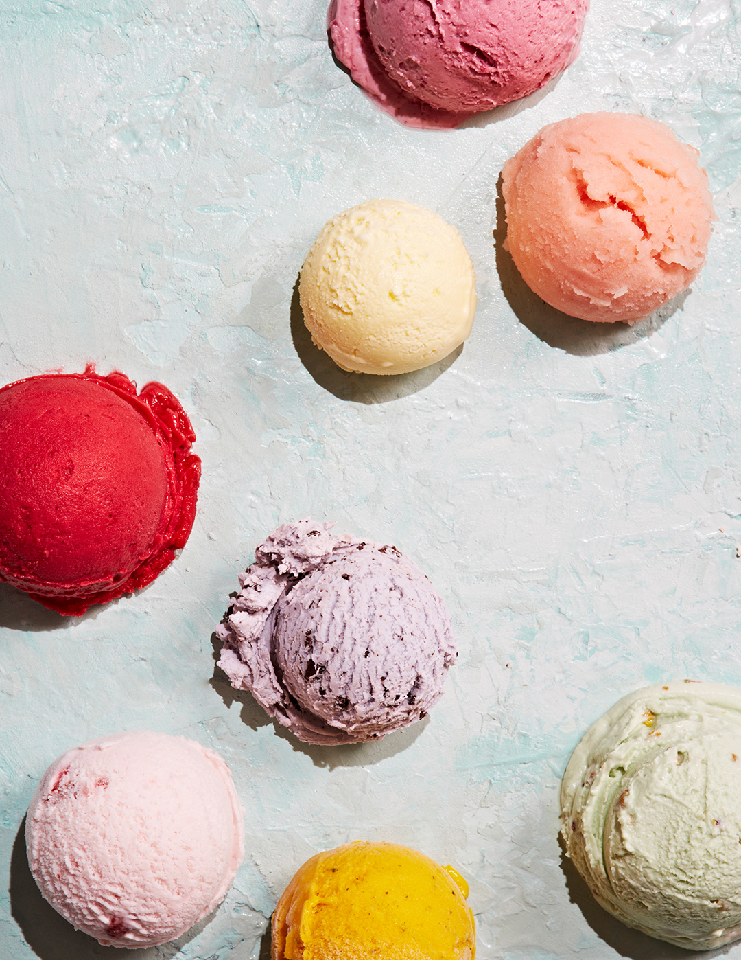 scoops of ice cream on tray