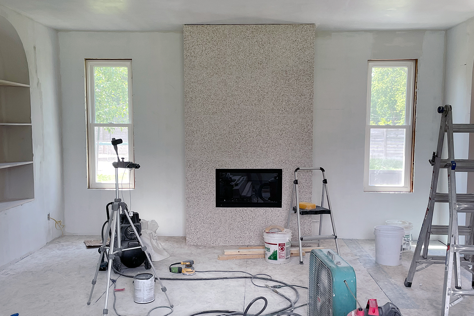 fireplace under construction