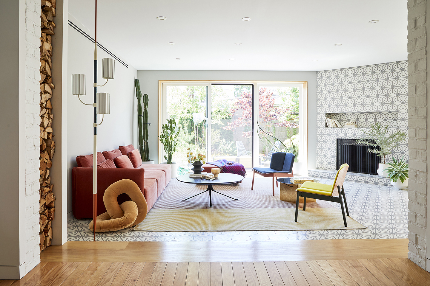 tiled living room