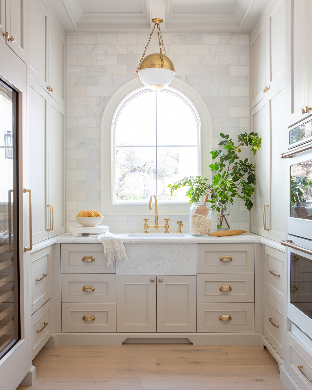 large gray walk-in pantry