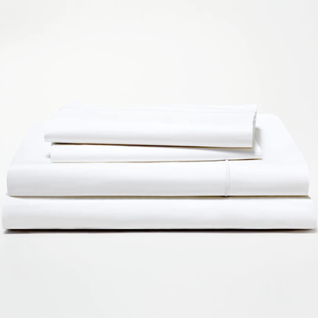  White Stack of Percale Sheets