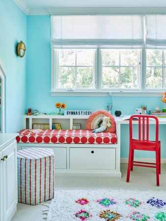 This 9-Year-Old Gymnast’s Room Has Space for Practicing Moves—And Doing Homework