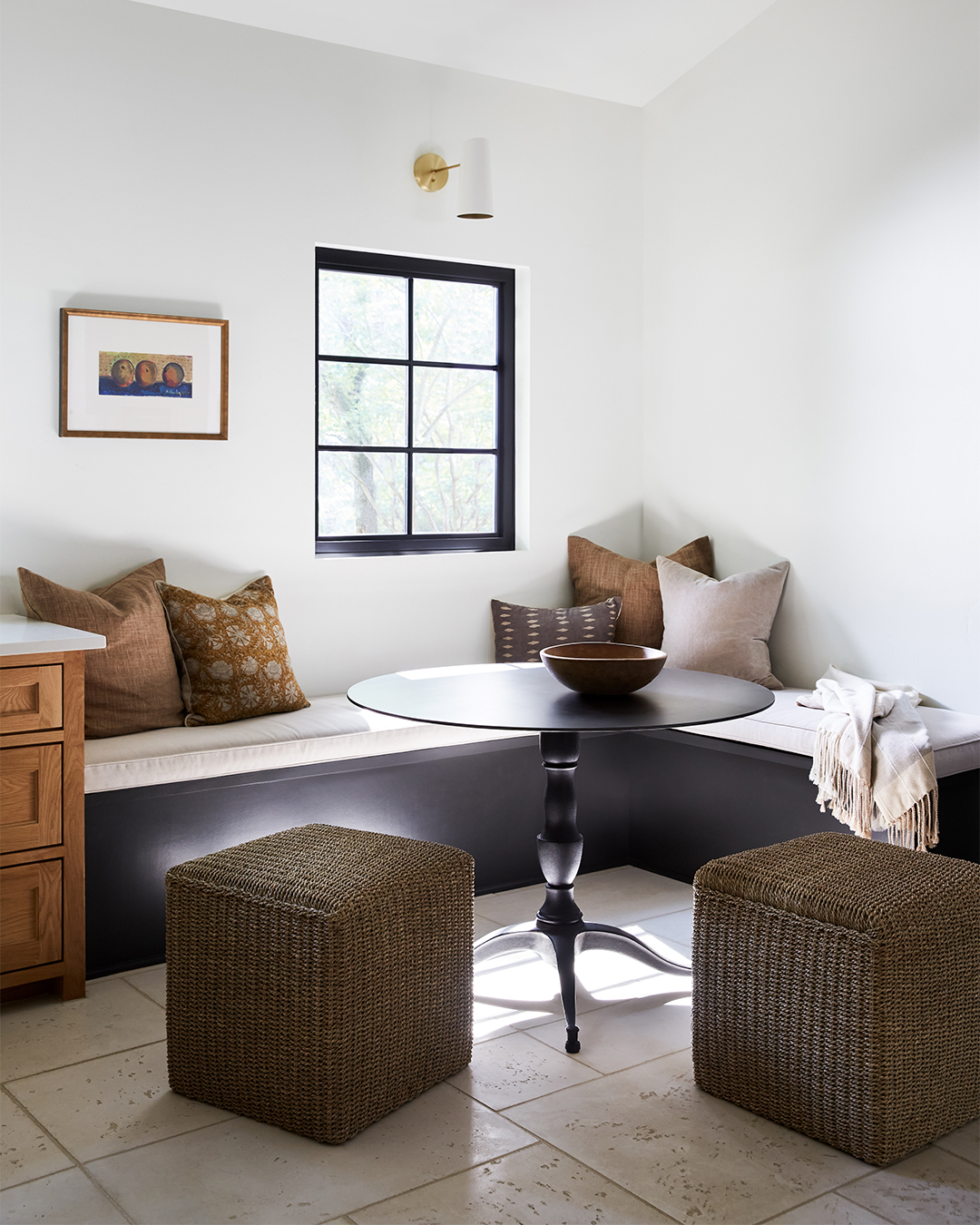 chic dining nook bench