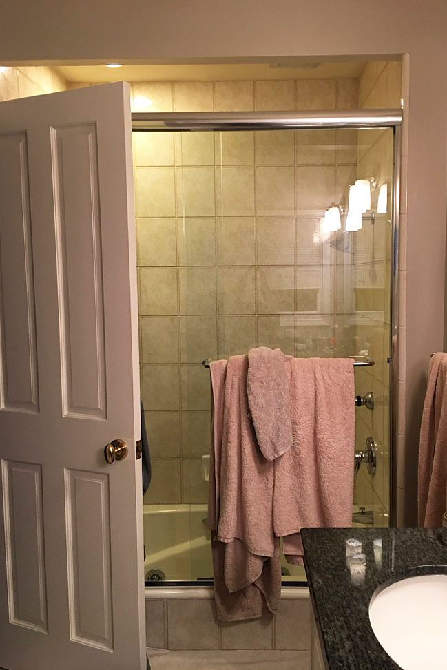 bland glass shower beore