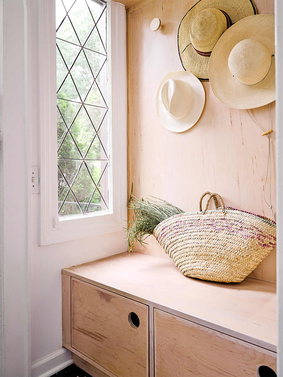 entryway with built-in bench