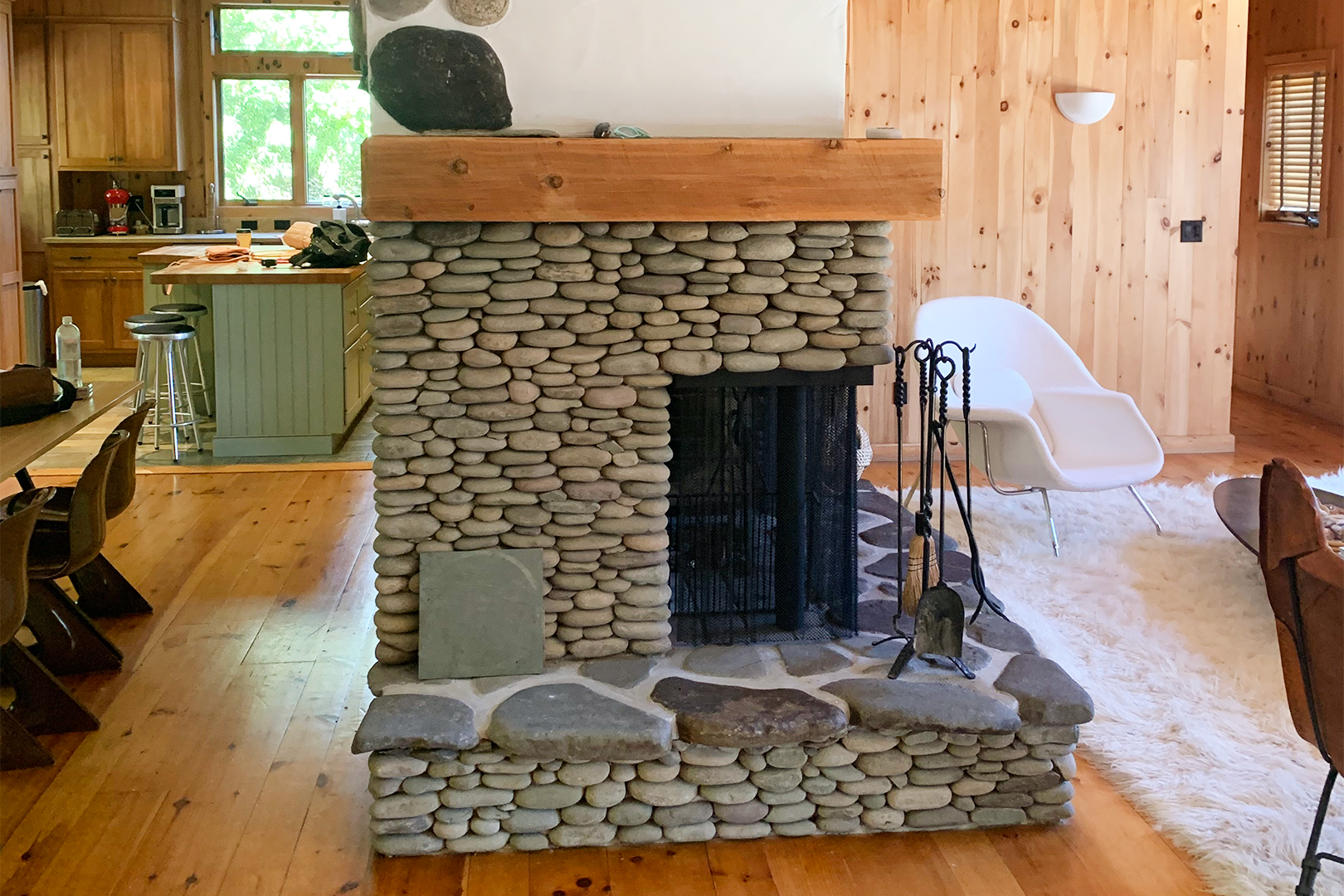 old stone fireplace