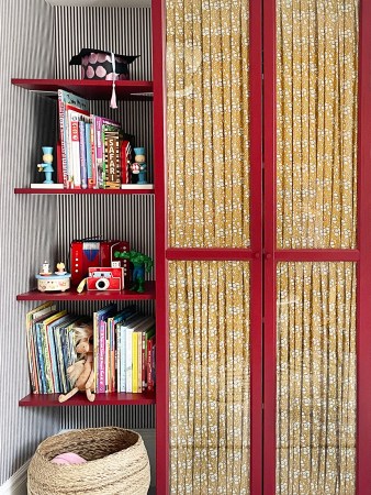 Liberty Fabric and a Lick of Cherry Red Paint Make This IKEA Hack Shine