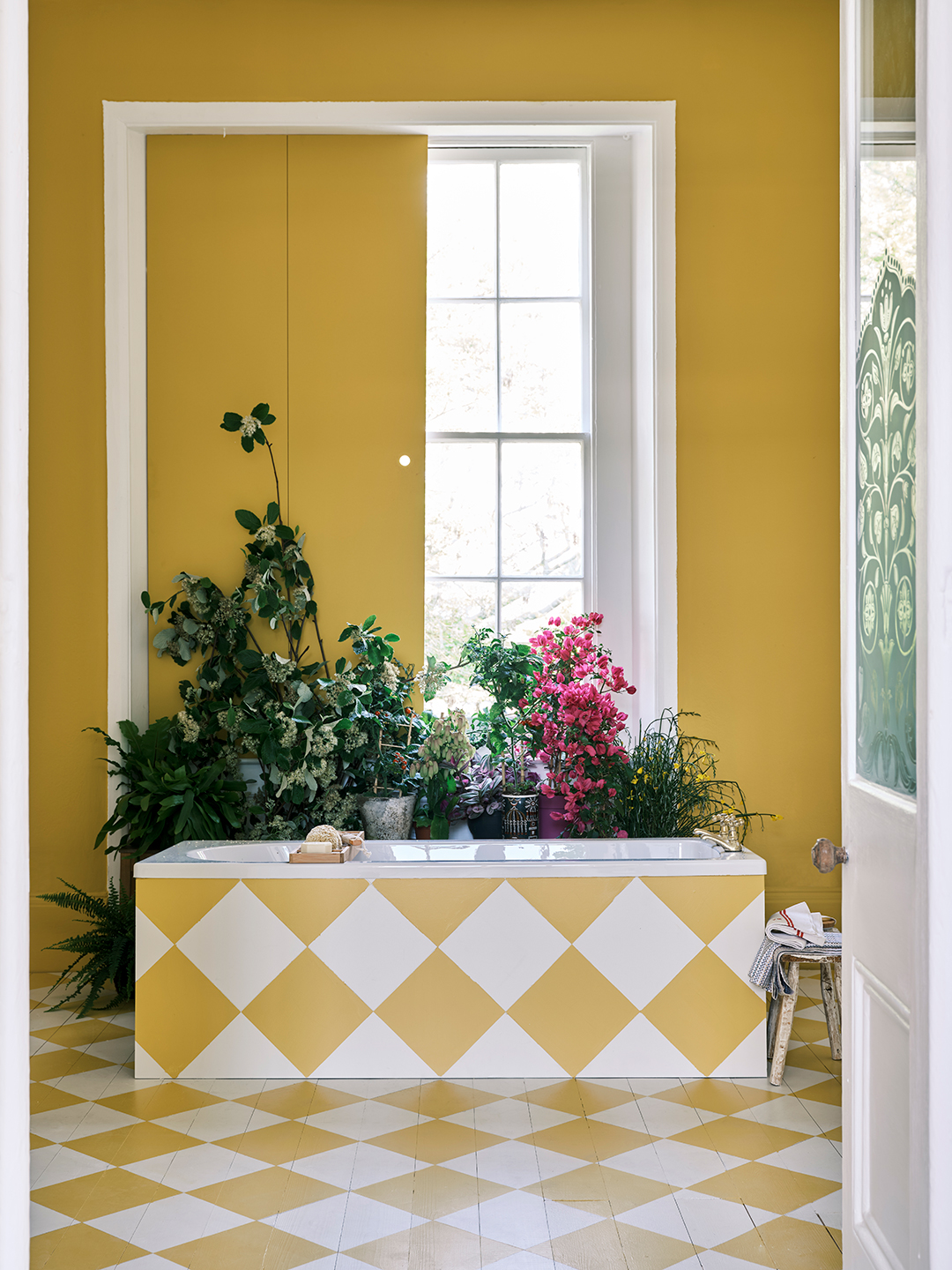 yellow checkered floor