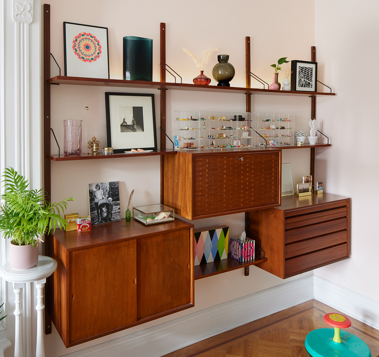 wooden floating shelves