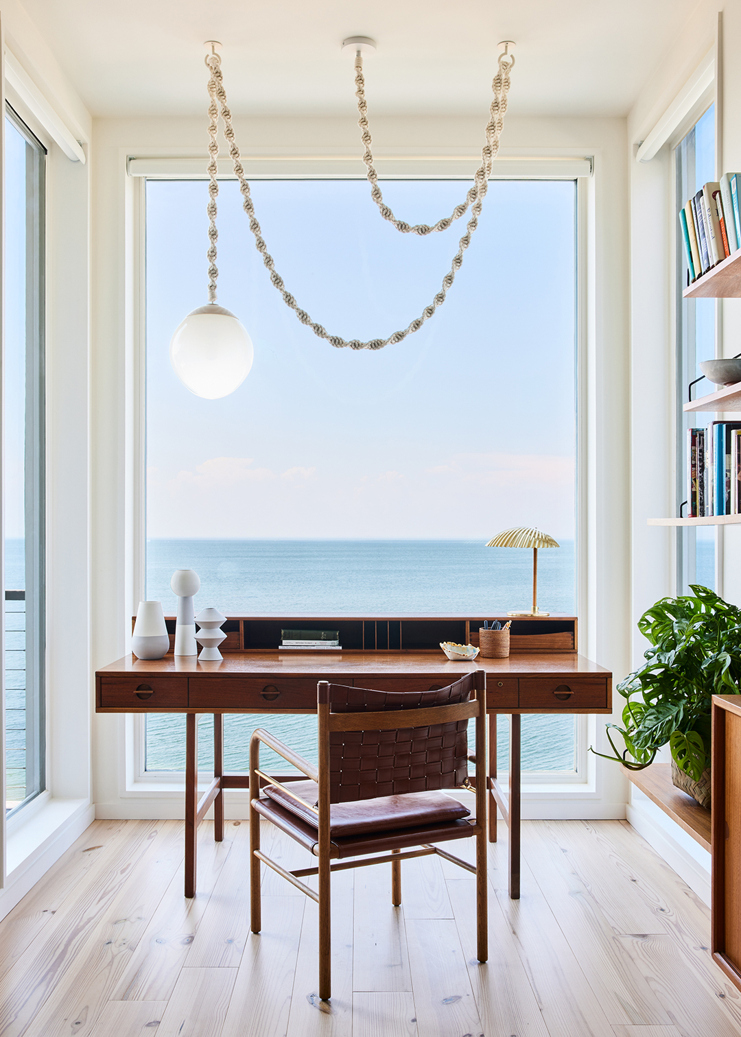 writing desk looking over ocean