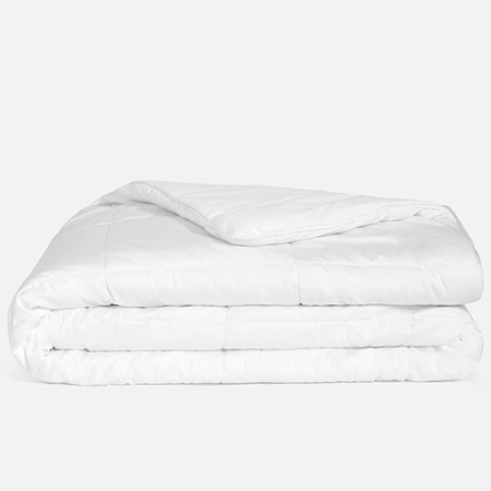  White Comforter Weighted Blanket by Brooklinen Folded